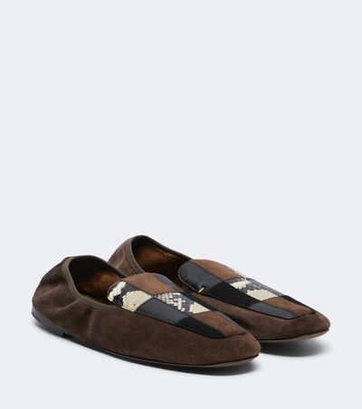 Khaite Khaite Zoe patchwork suede slip-on shoes