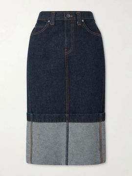 KHAITE Kilian denim midi skirt