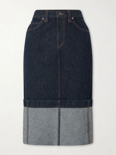 KHAITE Kilian denim midi skirt