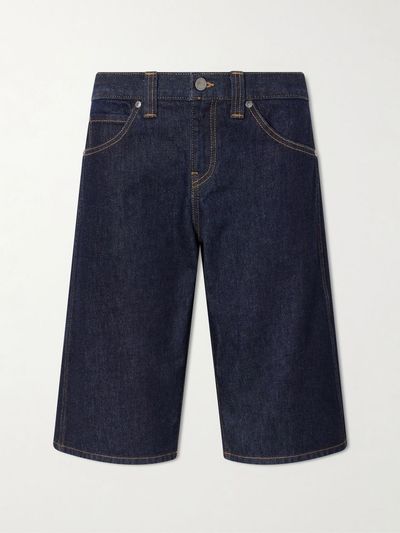 KHAITE Kinga mid-rise straight-leg shorts