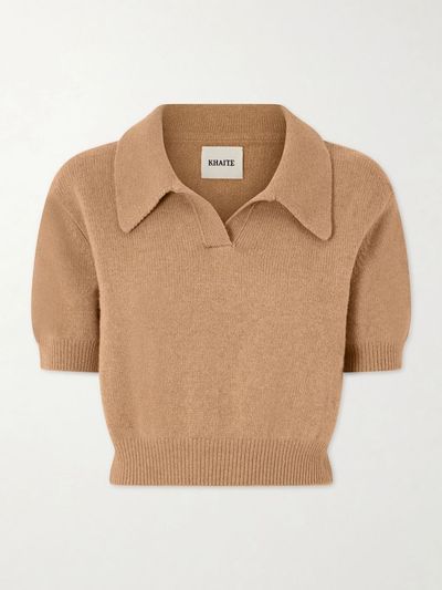 KHAITE Leni cropped wool and cashmere-blend sweater