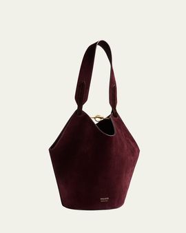Khaite Lotus Mini Suede and Calf Hair Tote Bag