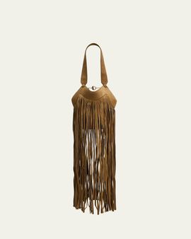 Khaite Lotus Nano Fringe Suede Tote Bag
