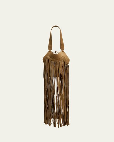 Khaite Lotus Nano Fringe Suede Tote Bag