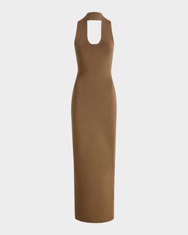 Khaite Mahi Halter Knit Maxi Dress
