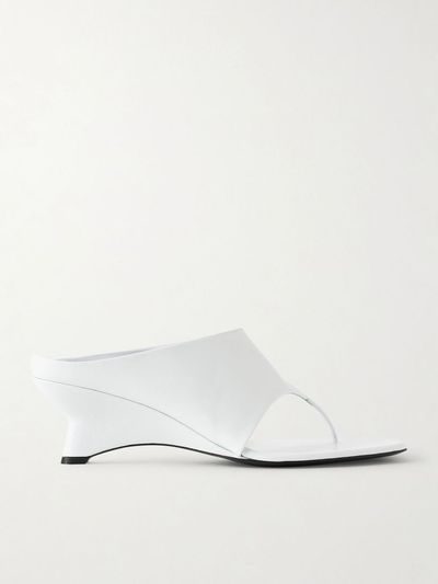 KHAITE Marlow leather wedge mules