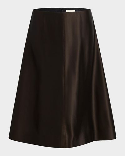 Khaite Nania Satin Midi Skirt
