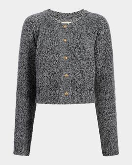 Khaite Niels Cashmere-Silk Crewneck Cardigan