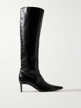 KHAITE Ona 55 crinkled-leather knee boots