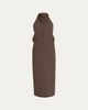 Khaite Roxanne Draped Halter Backless Midi Dress - 1