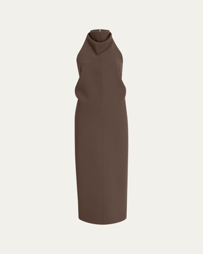 Khaite Roxanne Draped Halter Backless Midi Dress
