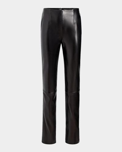 Khaite Ryden Leather High-Rise Slim-Leg Pants