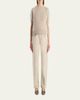 Khaite Shimmering Cashmere Short-Sleeve Crewneck Sweater - 2