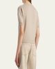 Khaite Shimmering Cashmere Short-Sleeve Crewneck Sweater - 3