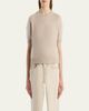 Khaite Shimmering Cashmere Short-Sleeve Crewneck Sweater - 4