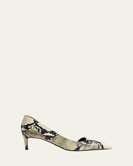 Khaite Snake-Printed Leather D'Orsay Pumps