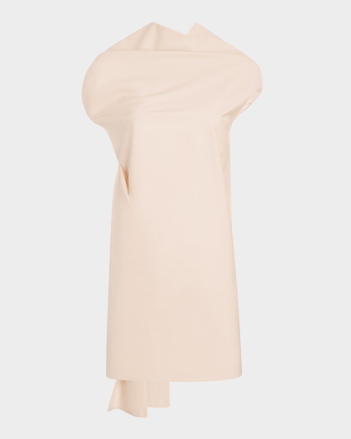 Khaite Tatia Draped Cotton Cap-Sleeve Mini Dress