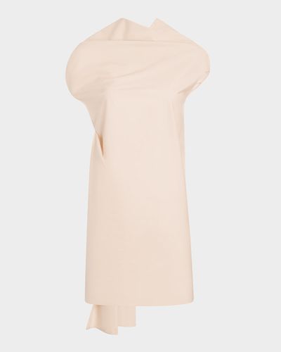Khaite Tatia Draped Cotton Cap-Sleeve Mini Dress