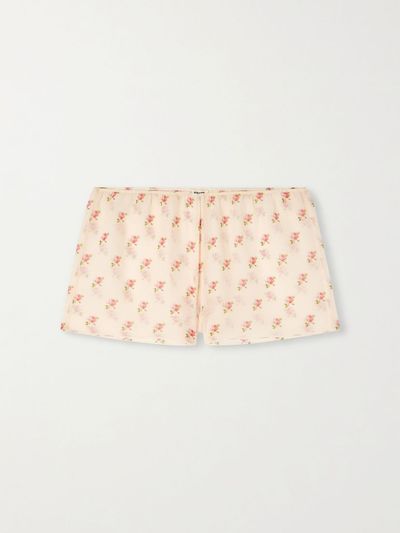 KHAITE Tilly floral-print silk-chiffon shorts