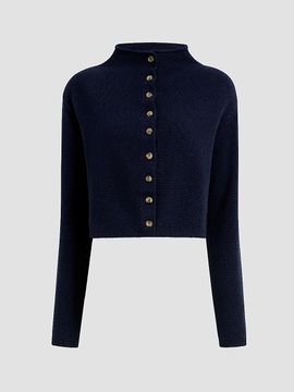 Khaite Women's Annora Rollneck Wool-Cashmere Cardigan
