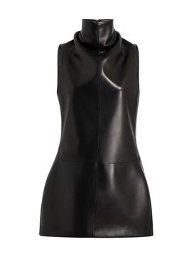 Khaite Women's Daria Leather Sleeveless Minidress