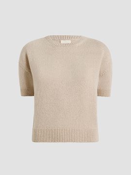 Khaite Women's Golden Cashmere Short-Sleeve Sweater
