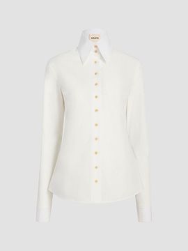 Khaite Women's Ivy Cotton Button-Front Top