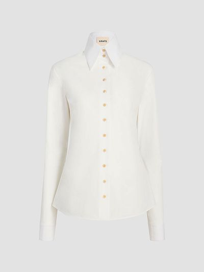 Khaite Women's Ivy Cotton Button-Front Top
