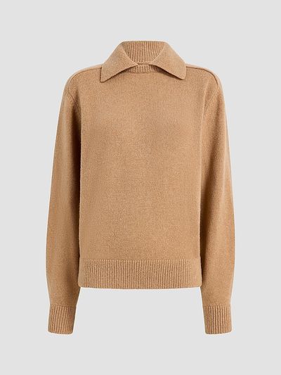 Khaite Women's Jackson Wool-Cashmere Spread-Collar Sweater