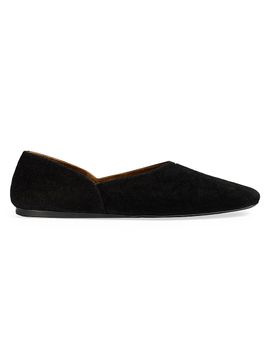 Khaite Women's Jane Pebbled Suede & Leather Flats