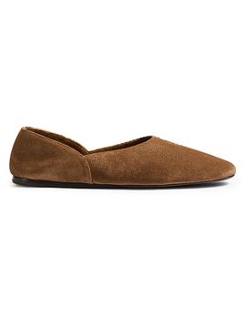 Khaite Women's Jane Suede & Croc-Embossed Leather Flats