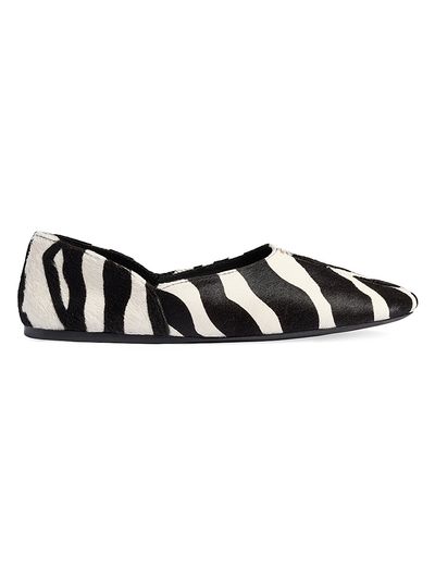 Khaite Women's Jane Zebra Printed Calf Hair Ballerina Flats