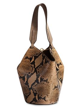 Khaite Women's Lotus Mini Snakeskin-Print Leather Tote Bag