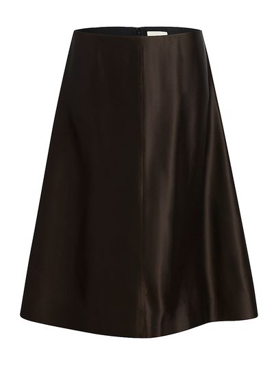 Khaite Women's Nania Satin Midi-Skirt