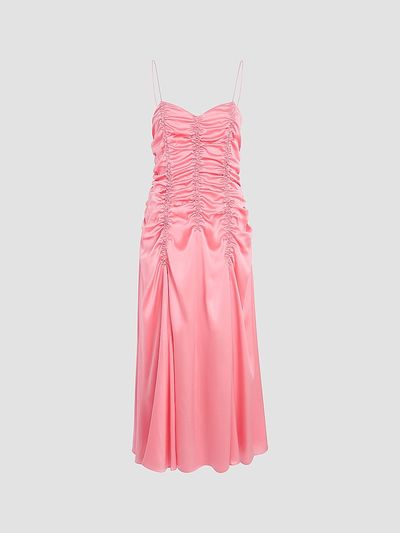 Khaite Women's Raina Ruched Silk Midi-Dress