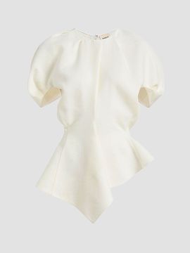 Khaite Women's Rumi Asymmetric Linen-Blend Top