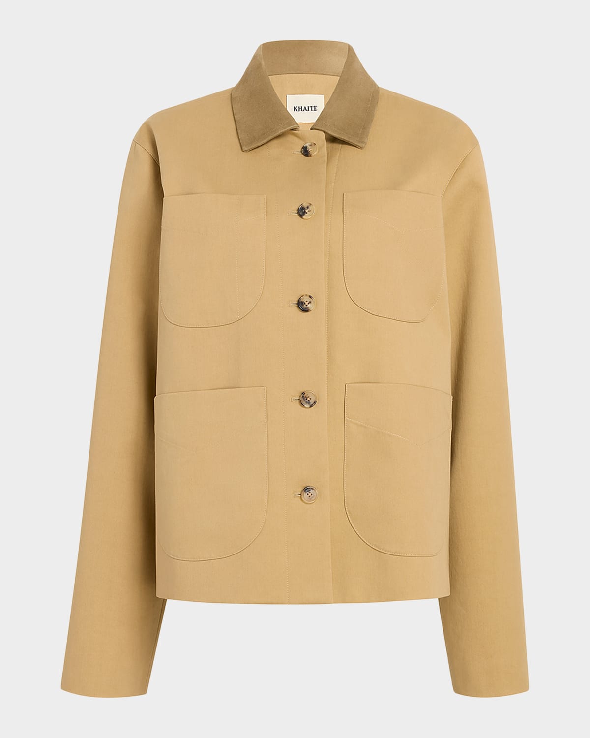 Khaite Wyatt Suede-Collar Barn Jacket