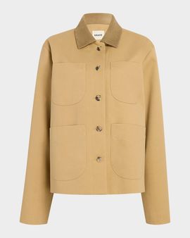 Khaite Wyatt Suede-Collar Barn Jacket