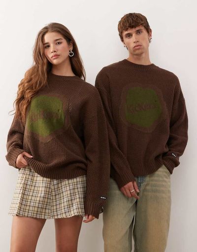 Kickers Kickers oversized knit sweater in dark brown