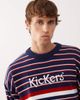 Kickers Kickers striped sweatshirt in red and blue stripe-Navy - 4
