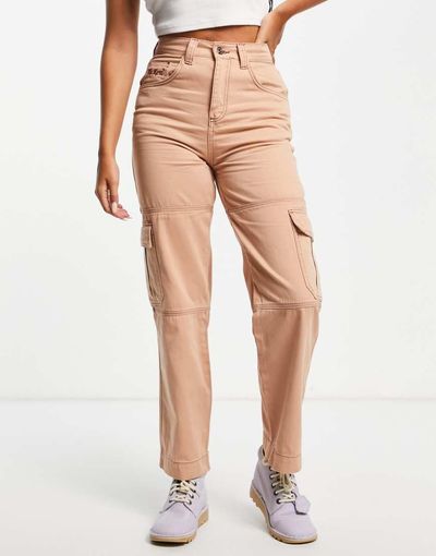 Kickers Kickers utility combat pant with embroidered logo-Pink