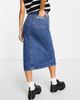 Kickers Kickers Y2K denim midi skirt in indigo with bum logo-Blue - 2