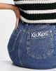 Kickers Kickers Y2K denim midi skirt in indigo with bum logo-Blue - 3