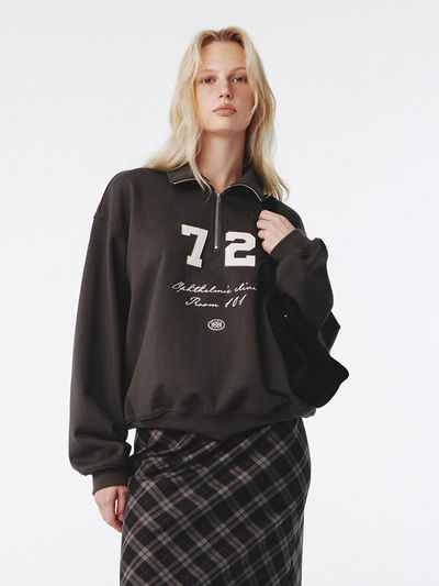 Kijun 72 Half Zip-up Pullover - Charcoal