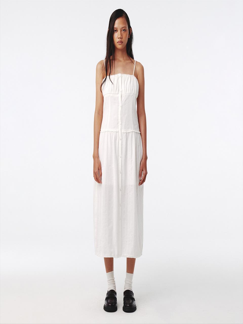 Kijun Button Up Lace Maxi Dress [Off-White]