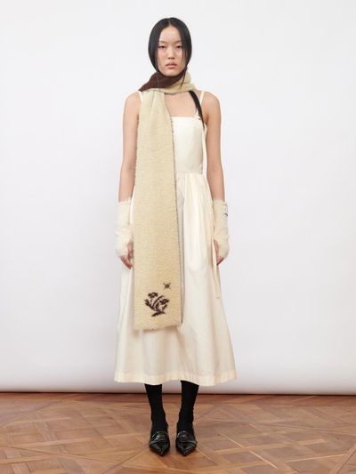 Kijun Fluffy Muffler UNISEX Brown Buttery Yellow