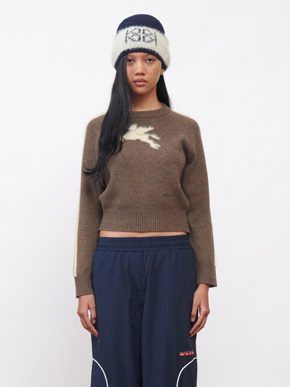 Kijun Pegasus Knit Pullover - Brown