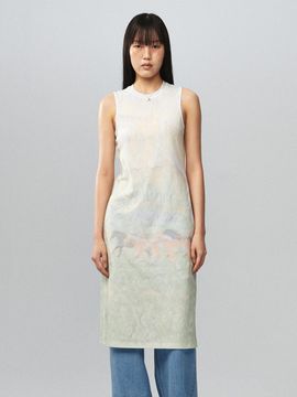 Kijun Print Sleeveless Dress [Green]