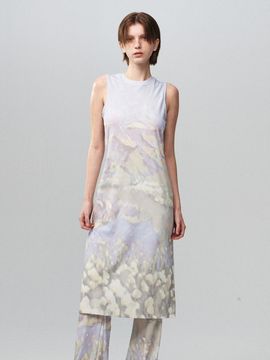 Kijun Print Sleeveless Dress Print Blue