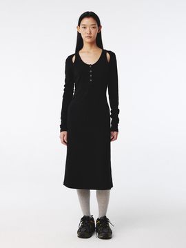 Kijun Raglan Cut Jersey Dress - Black